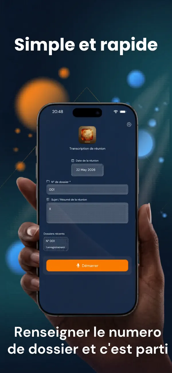Screenshot #1 pour Adera Scribe – Réunion IA