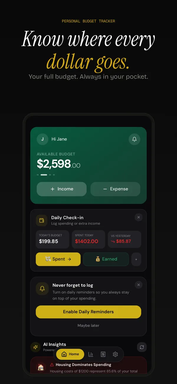 Screenshot #1 pour Grain - Budget Tracker