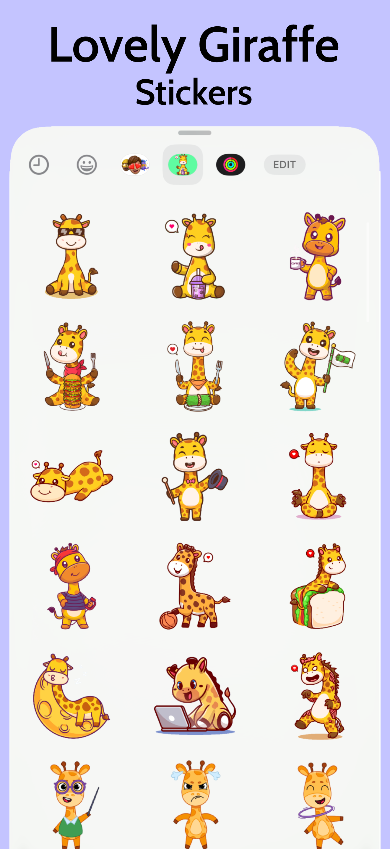 Lovely Giraffe Stickers screenshot 2