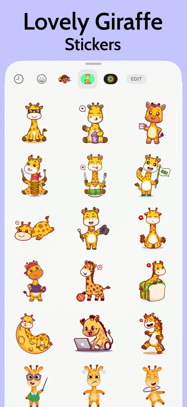 Screenshot #2 pour Lovely Giraffe Stickers