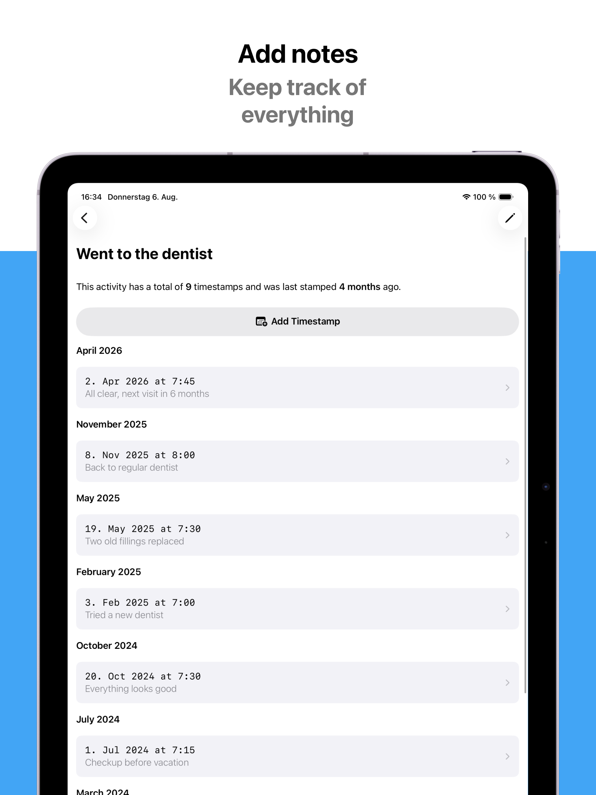 Timestamp - Event Activity Log screenshot 6