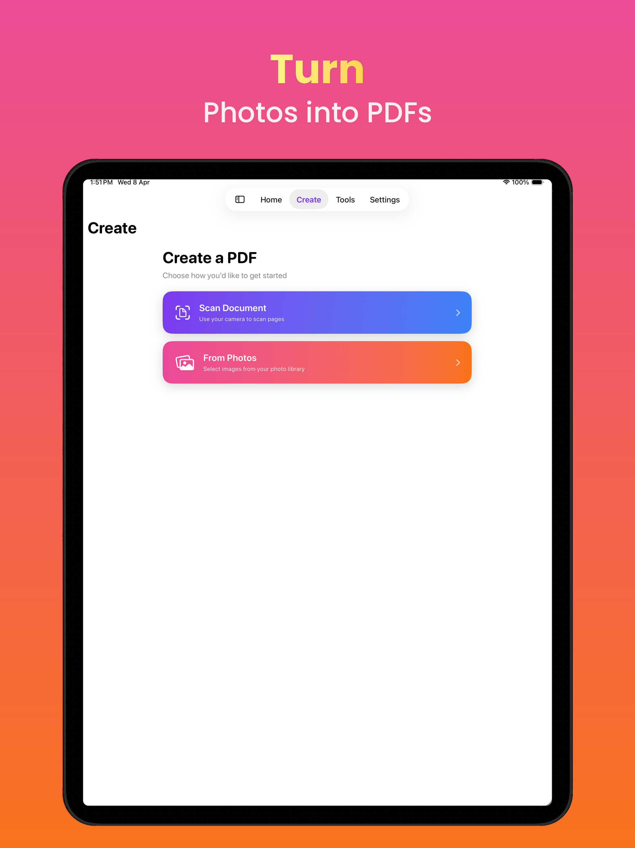 Convert Photo to PDF: PixToPDF
