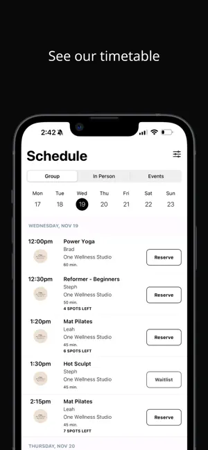 One. Wellness Studios screenshot 2