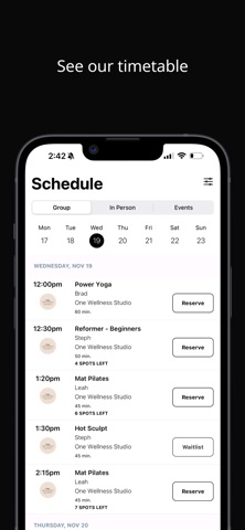 One. Wellness Studios screenshot