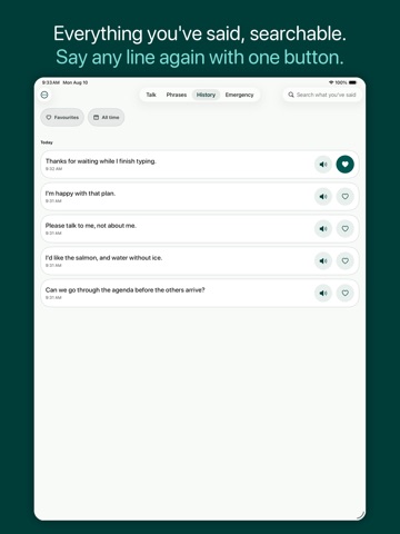 Folio AAC: Type to Speak iPad screenshot