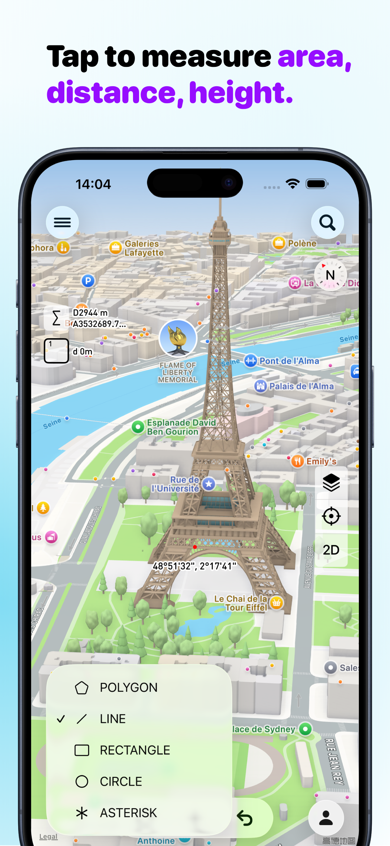 Planimeter: Area & Distance
