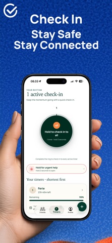 Check-In Timer iPhone screenshot