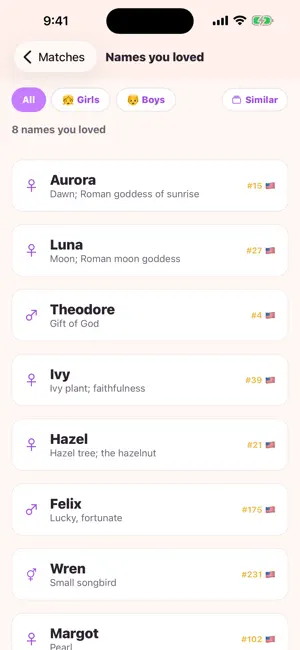 Swipe Baby Names screenshot 3