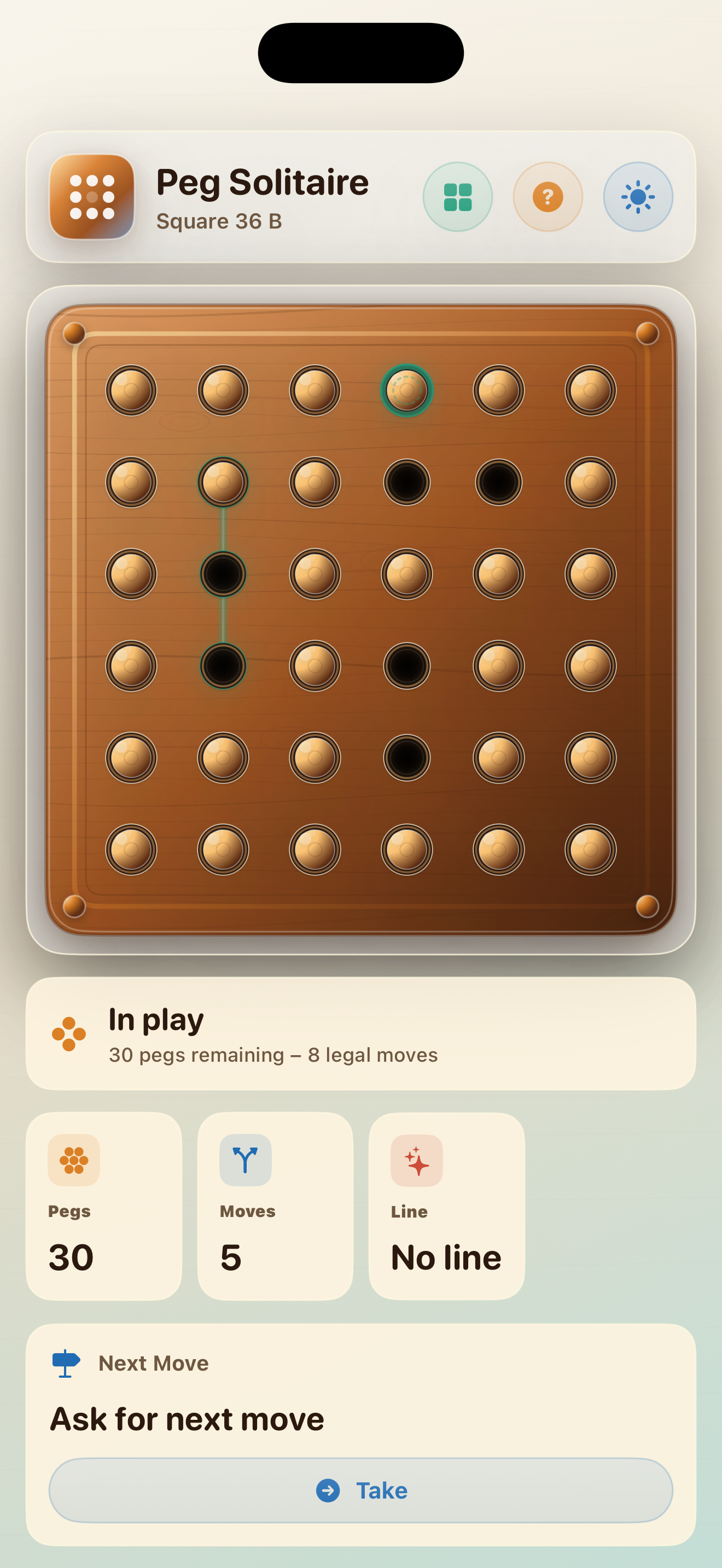 Wood Peg Solitaire screenshot 12