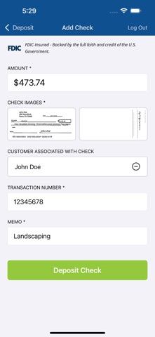 TRCB Remote Deposit PRO iPhone screenshot