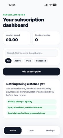 RenewalWatcher screenshot