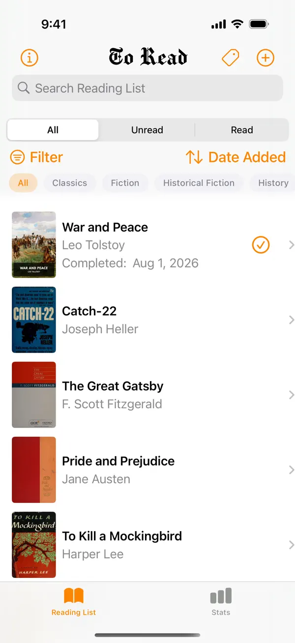 Screenshot #1 pour To Read - Reading List