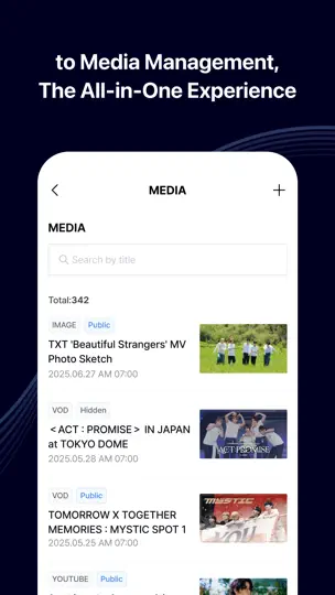 Captura de pantalla de Weverse Backstage en iPhone 6