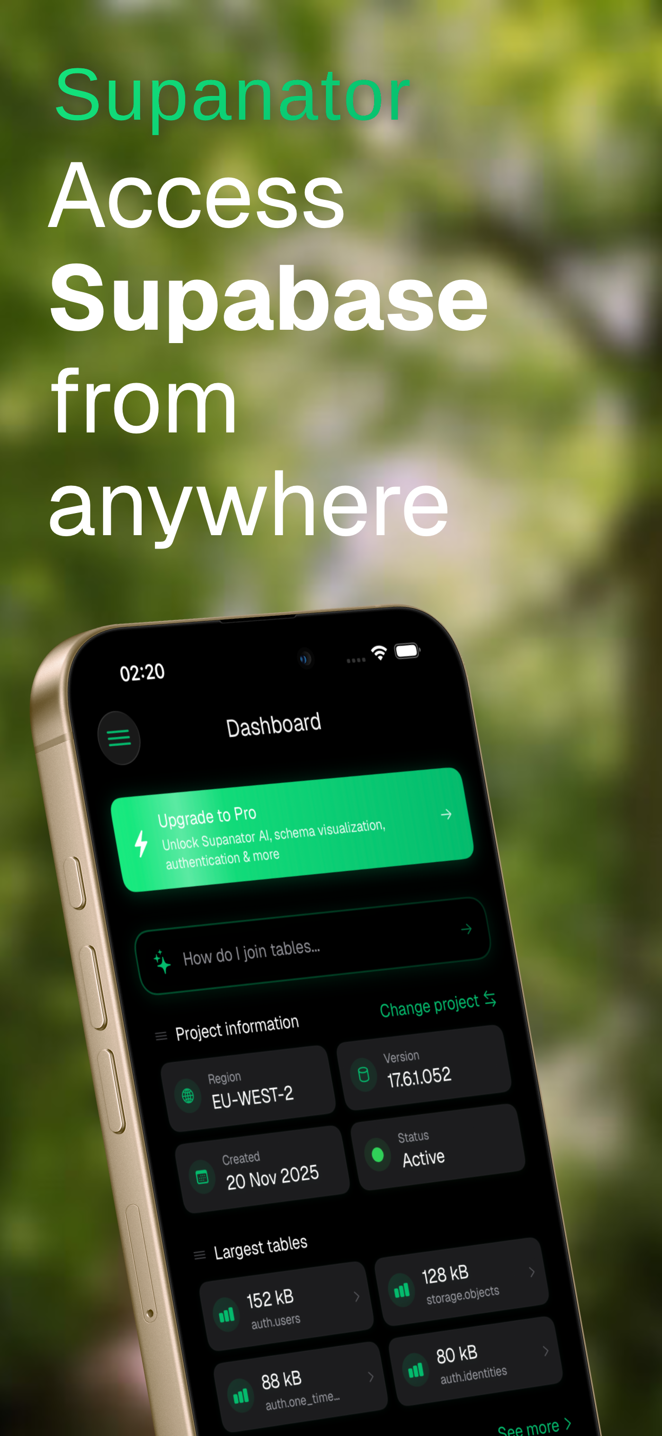 Supanator: Supabase Manager