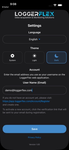 LoggerFlex NFC Tag Reader iPhone screenshot
