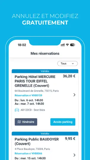 Capture d'écran de Onepark, Réservez Un Parking ! sur iPhone 6
