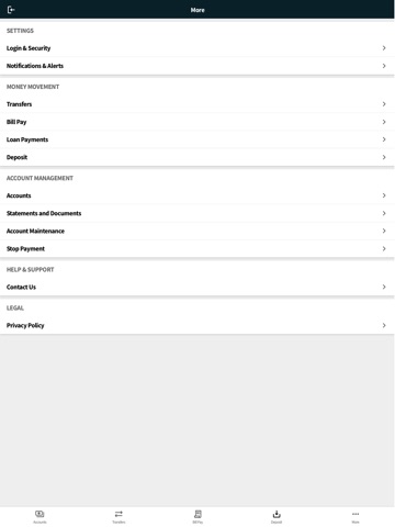 NorCal Bank Mobile iPad screenshot