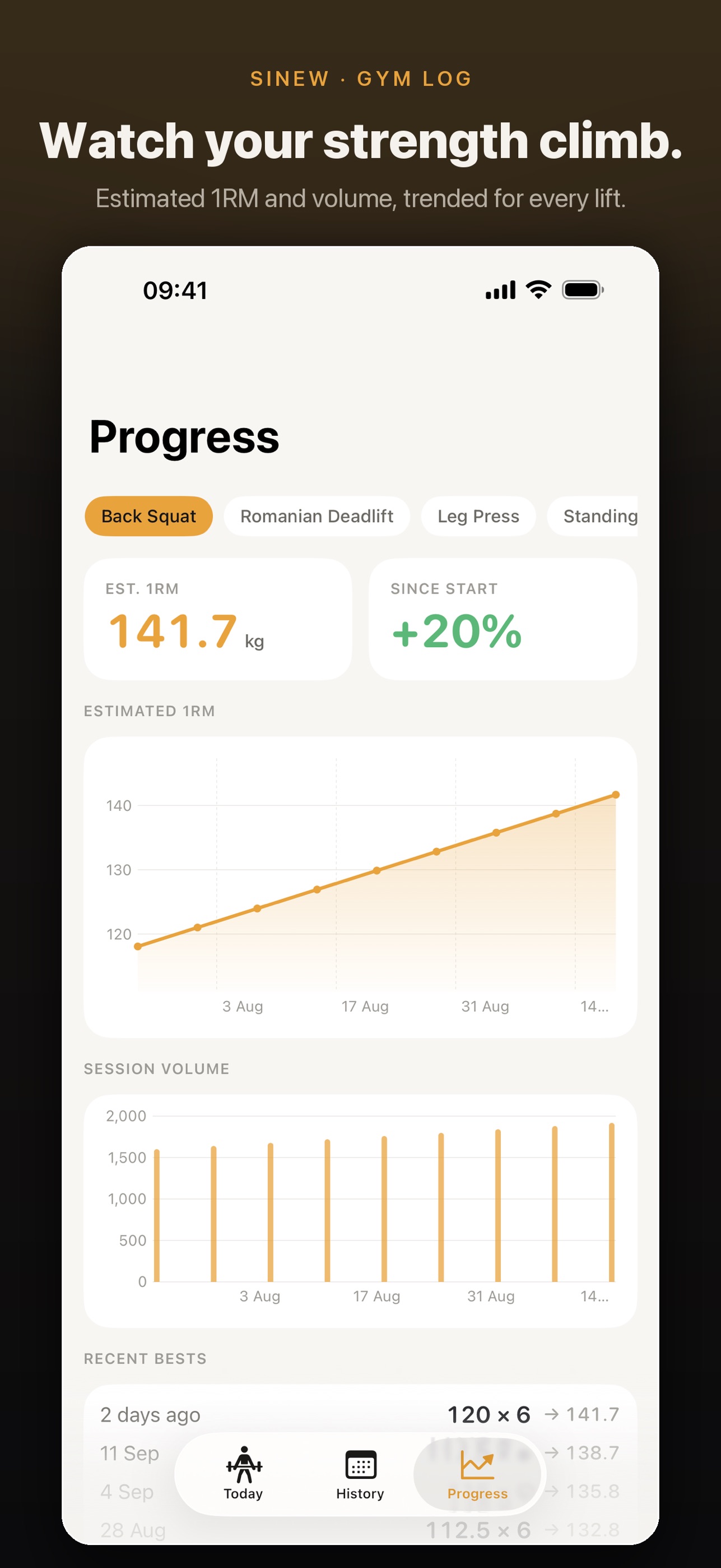 Screenshot 2 of Sinew - Gym Log