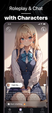 MeMe AI: Anime Chat Story iPhone screenshot