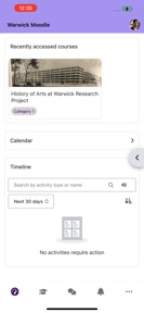 Warwick Moodle screenshot
