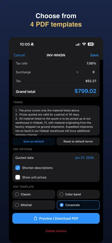 QUOTE-PRO:Quotes & Invoices screenshot 3