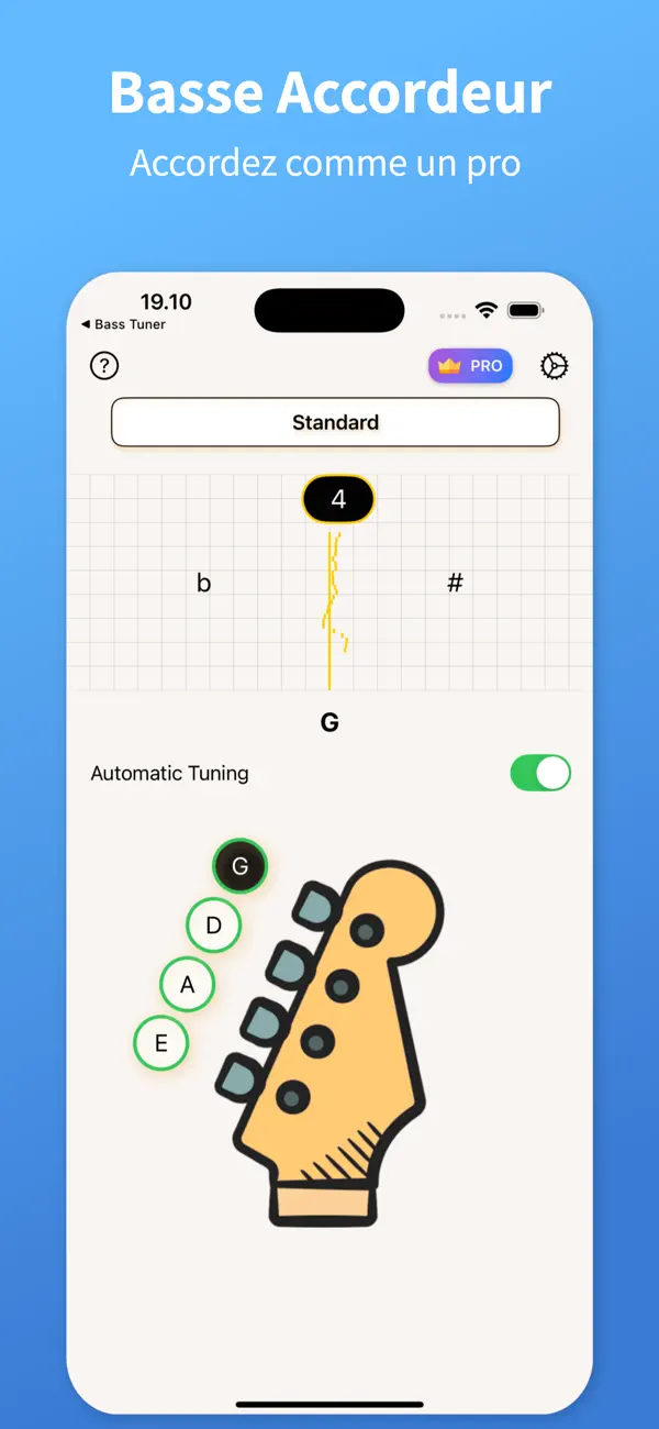Screenshot #1 pour Accordeur Basse - TuneGuide