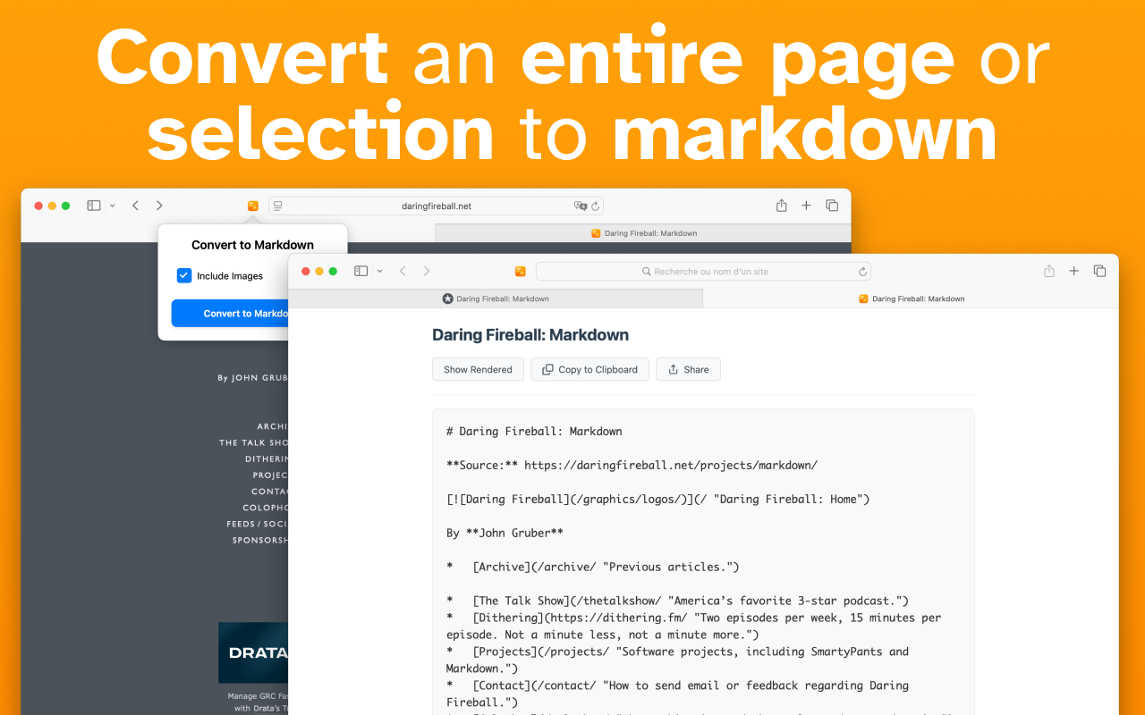 Web HTML to markdown: hmk