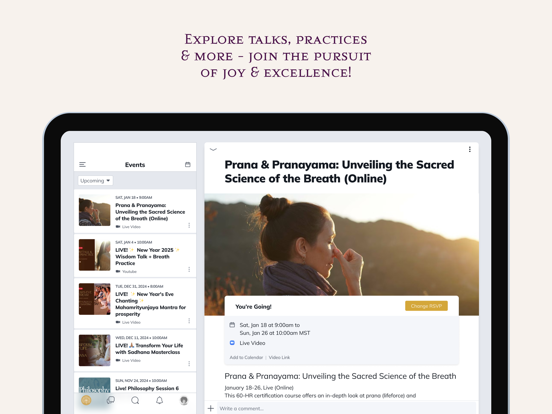 Radiant Body Yoga iPad screenshot 2 - Social Networking app