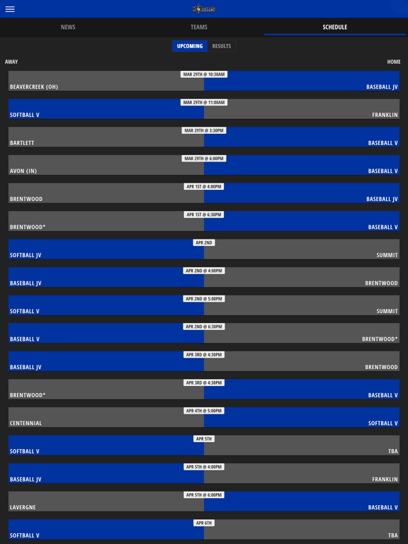 Nolensville Knights iPad screenshot 5 - Sports app