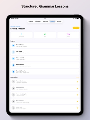 TenseUp: AI English Teacher iPad screenshot