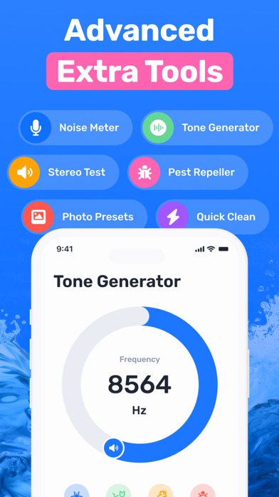 Speaker cleaner. Water eject. Screenshot