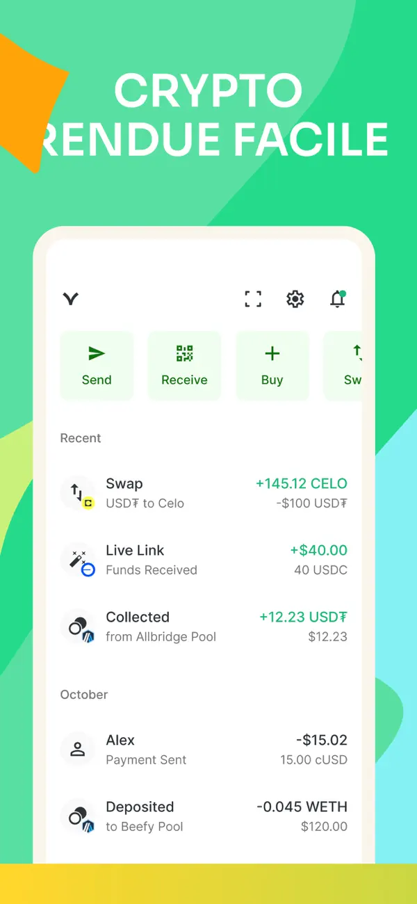 Screenshot #1 pour Valora - portefeuille crypto