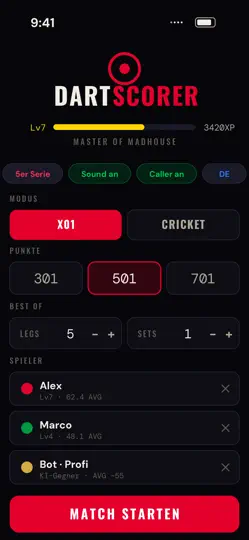 Screenshot von Dart Scorer Pro 2026: Zähler auf dem iPhone 1