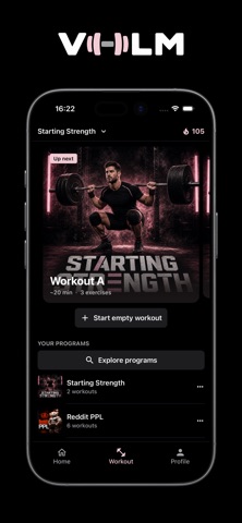 Volm - Gym Workout Tracker Screenshot 1 of 6