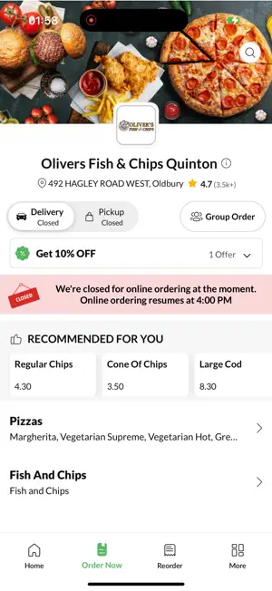 Olivers Fish & Chips Quinton screenshot 2