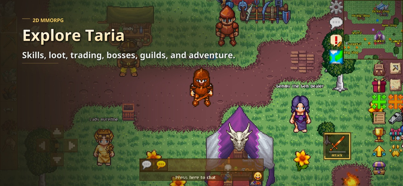 Screenshot 1 of Legends of Taria: 2D MMORPG