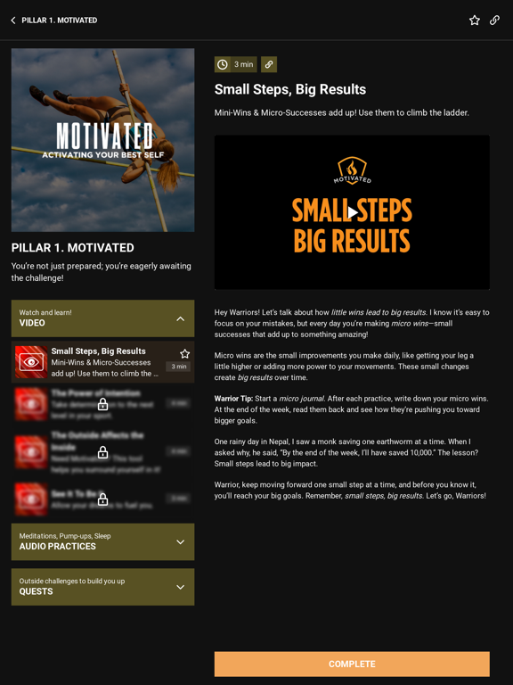 Athlete Warrior iPad screenshot 3 - Sports app
