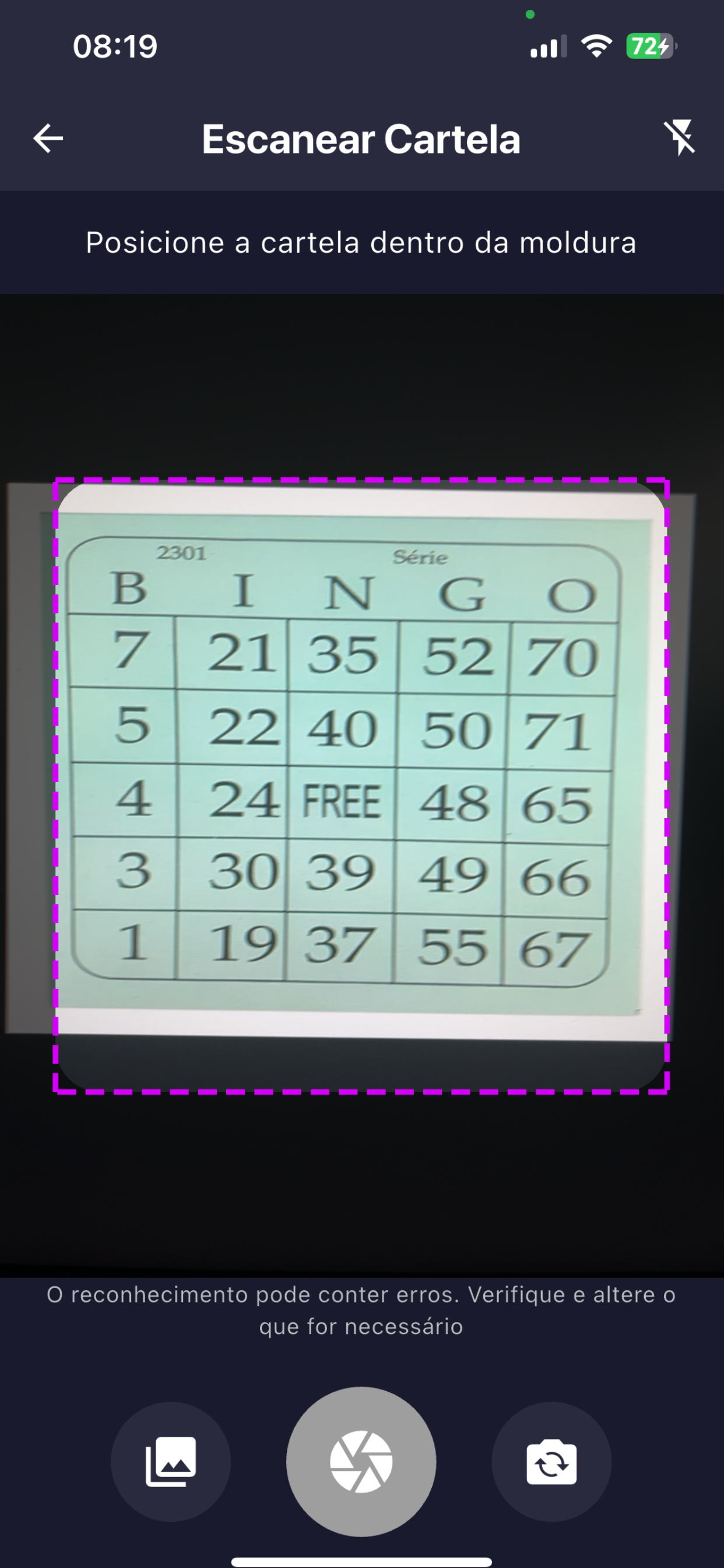 Cartela de Bingo Digital