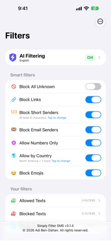 Simply Filter SMS Screenshot 1 of 8