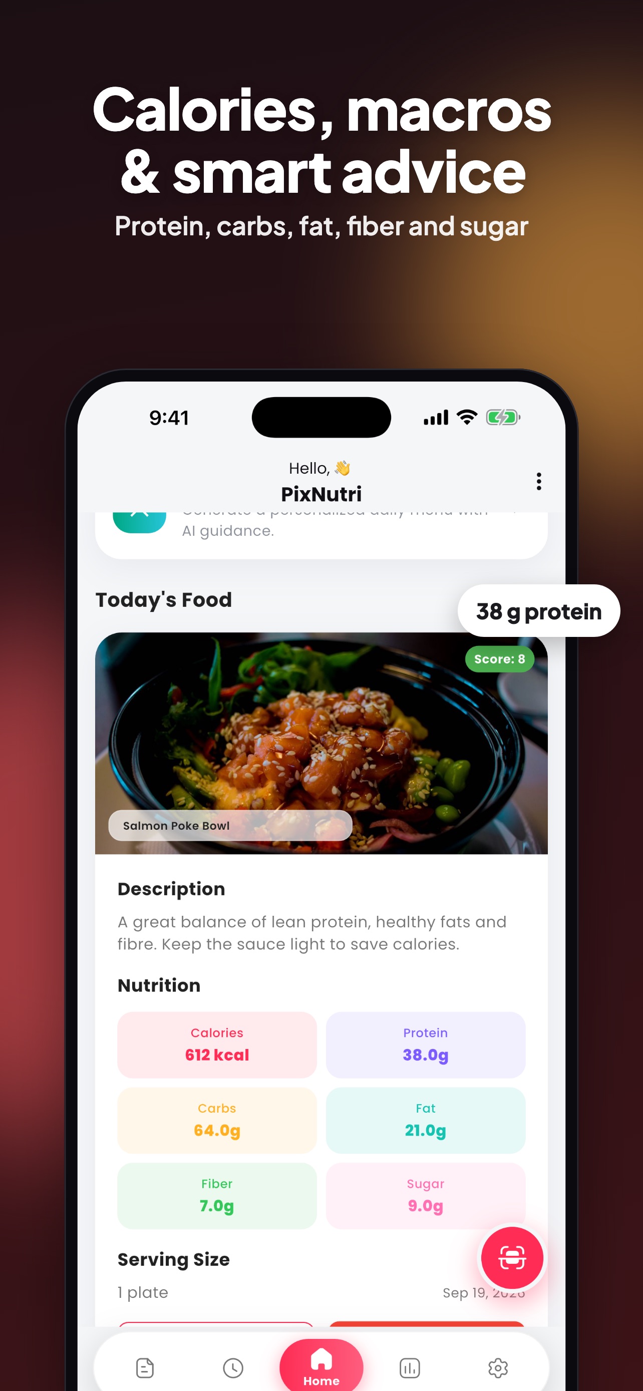 Screenshot 2 of PixNutri: AI Calorie Counter