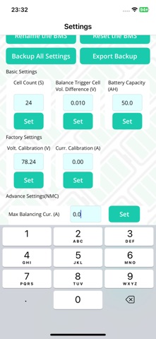 Highon BMS screenshot