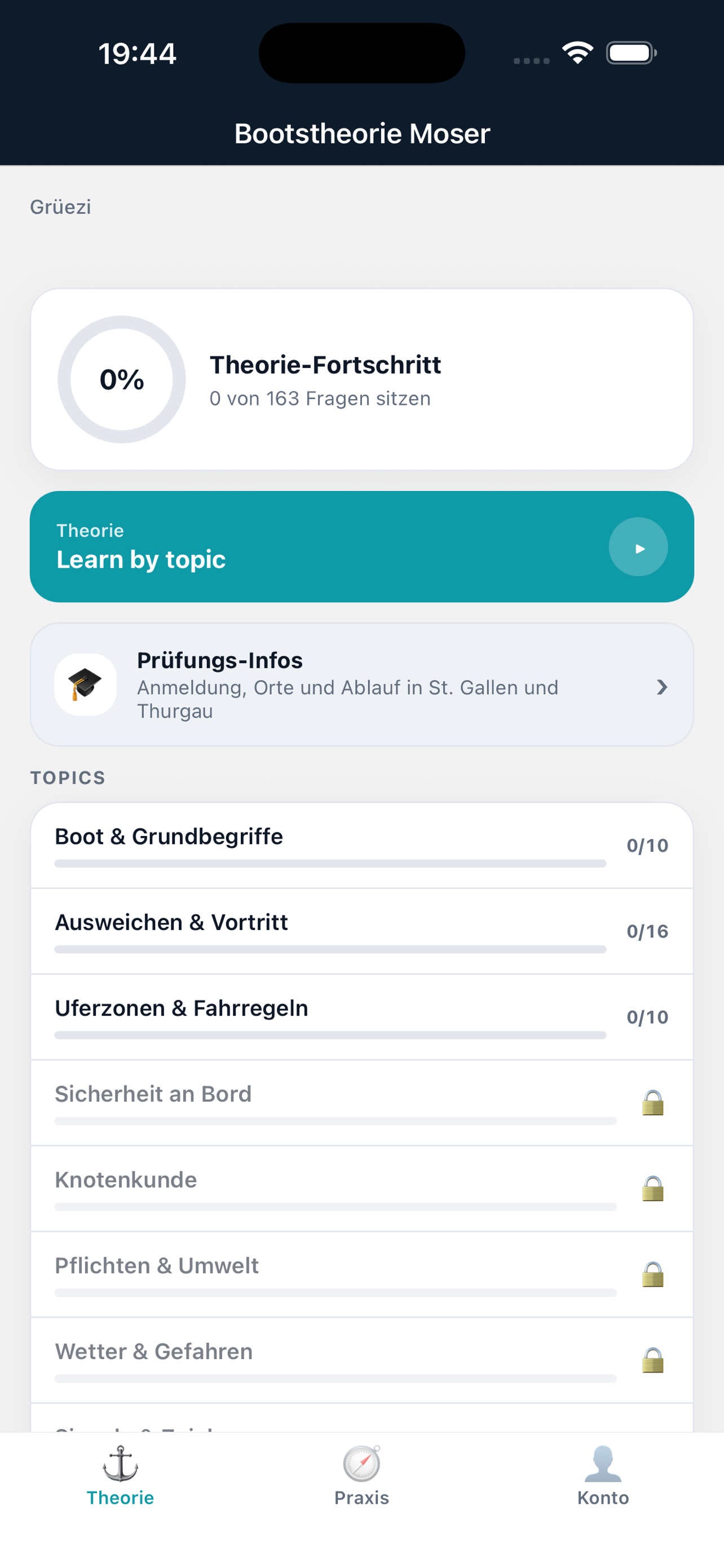 Bootstheorie Kat. A – Moser screenshot 2