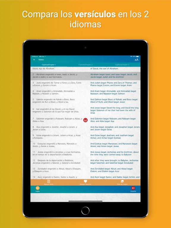 Biblia Bilingüe Español Inglés iPad screenshot 7 - Reference app