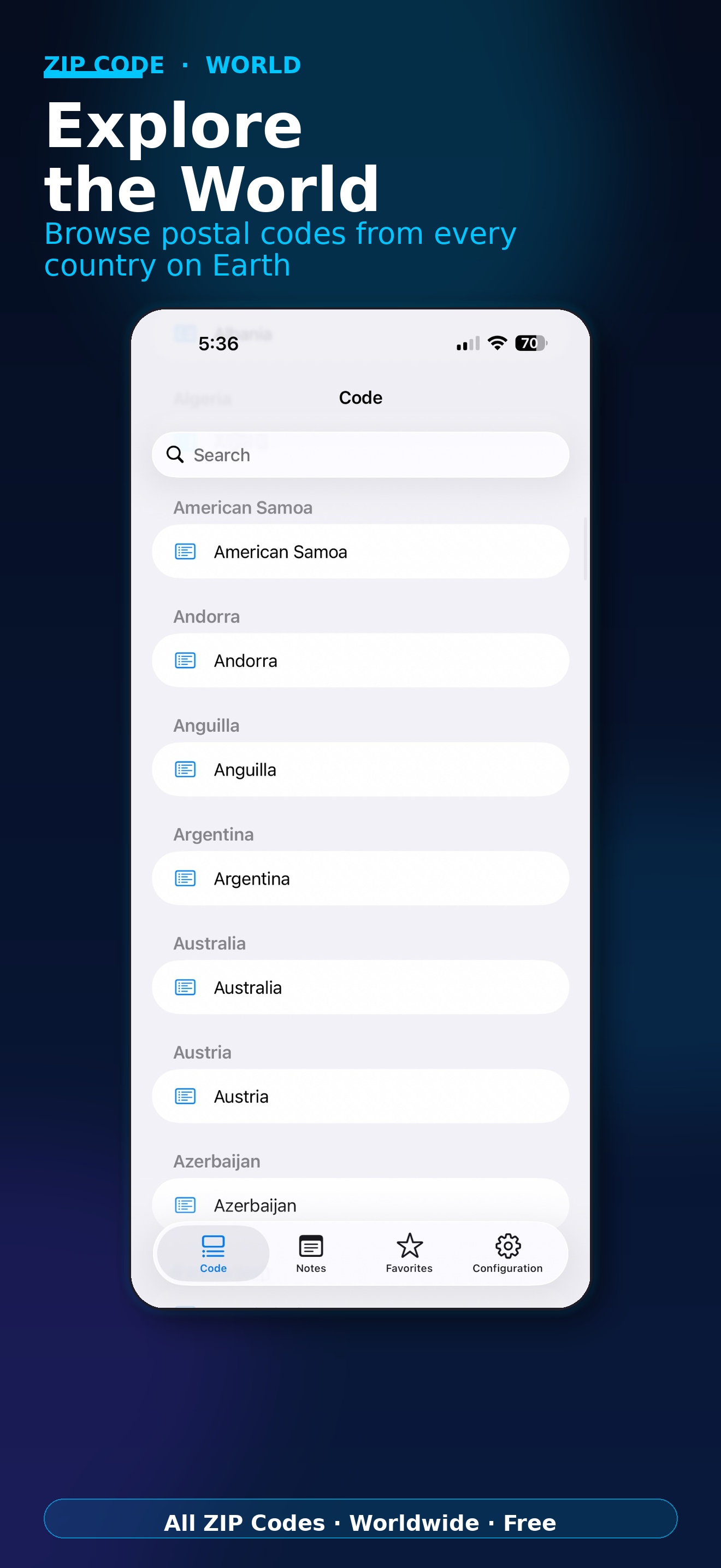 World Postal Zip Codes ePost