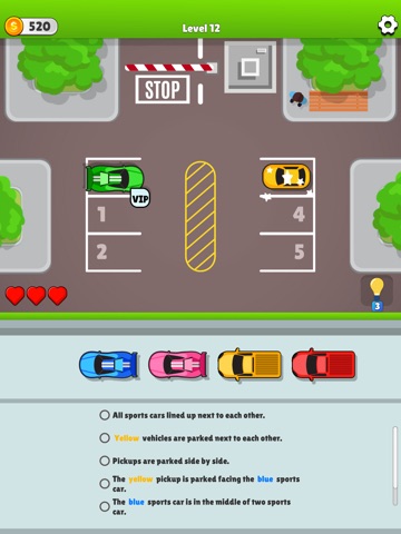 Parking Lot - Logic Puzzle iPad screenshot