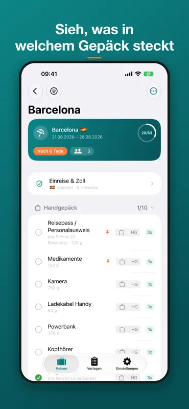 TravelSheet: Smarte Packliste screenshot 5 of 9
