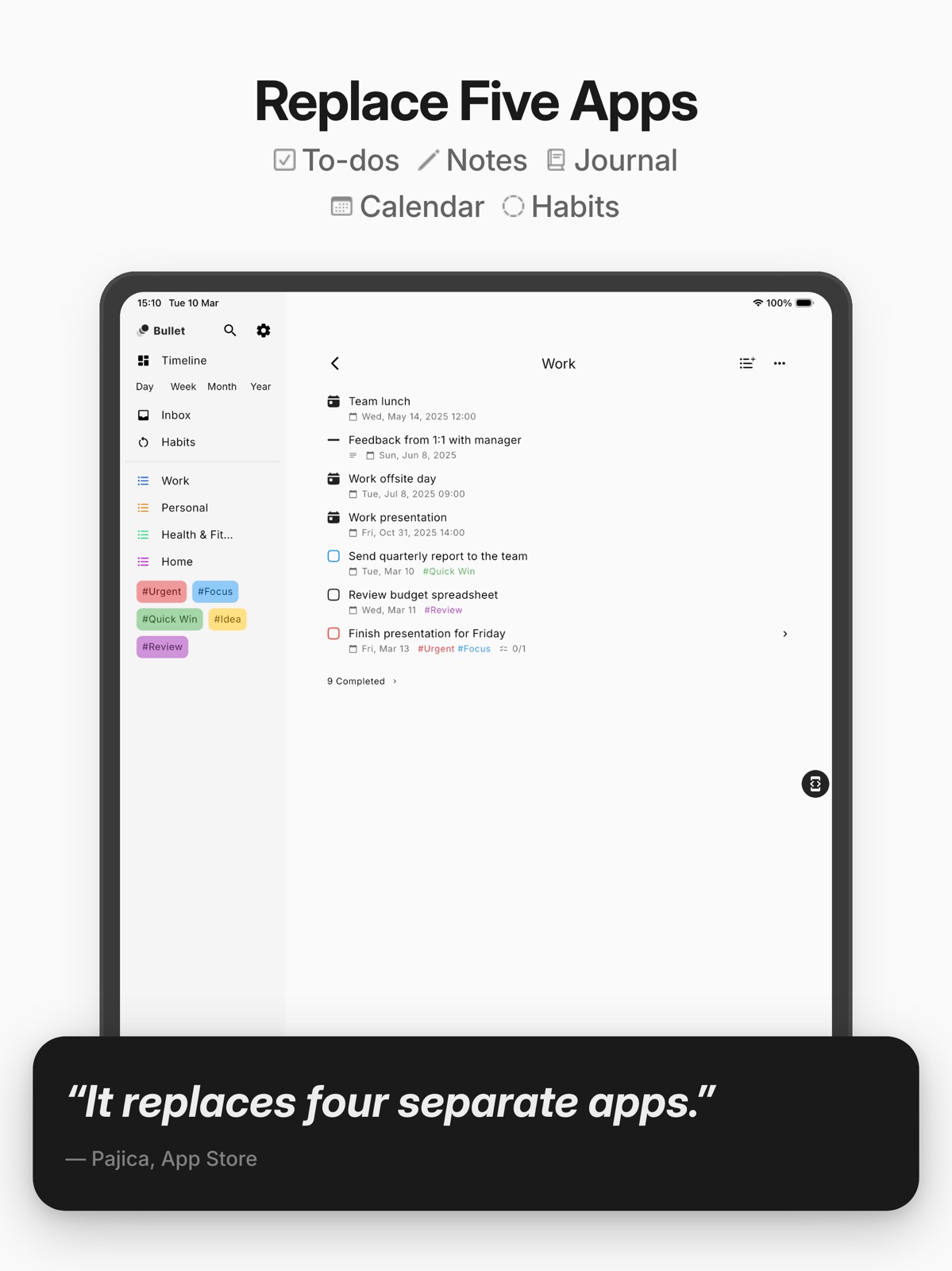 Bullet: Journal, Daily Planner ipad screenshot 3