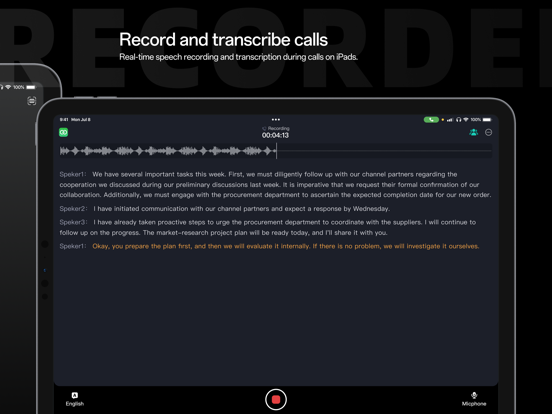 viaim-Transcribe Voice to Text iPad screenshot 2 - Utilities app
