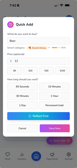 Impulse Log: ADHD Finances Screenshot 2 of 10