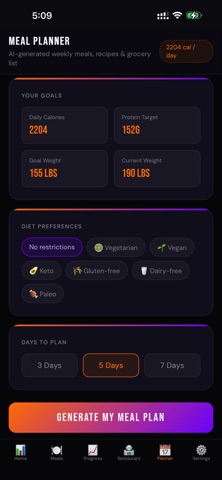 Zero to Hero: Calorie Tracker Screenshot 5 of 5